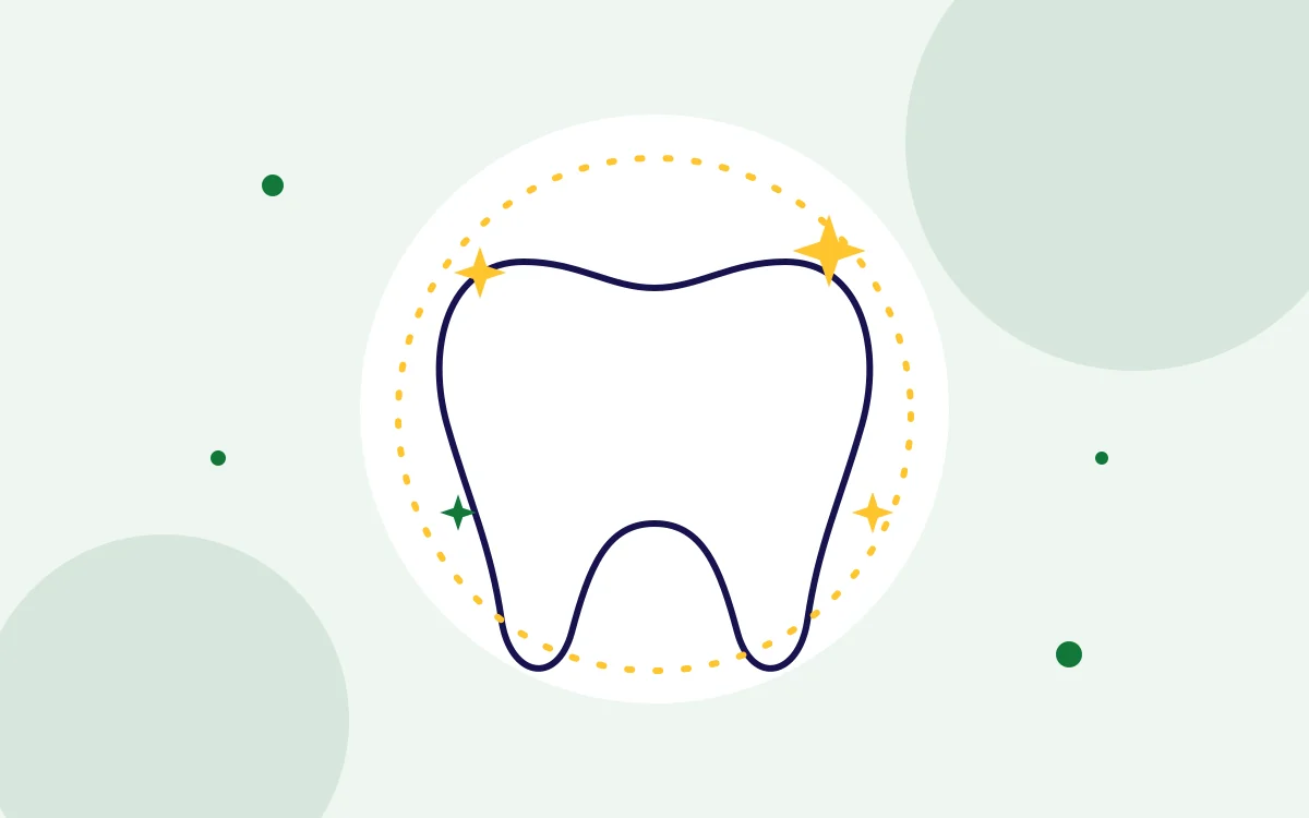 Illustration of a bright, whitened tooth for teeth whitening